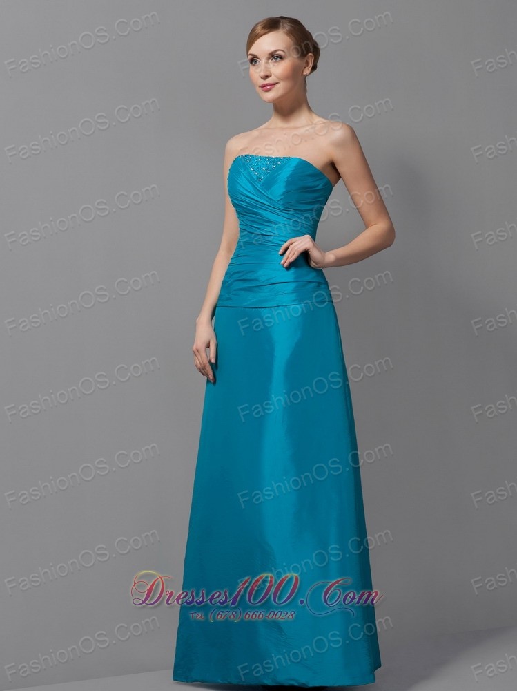 Teal Ruched Column Taffeta Mother Dress Jacket