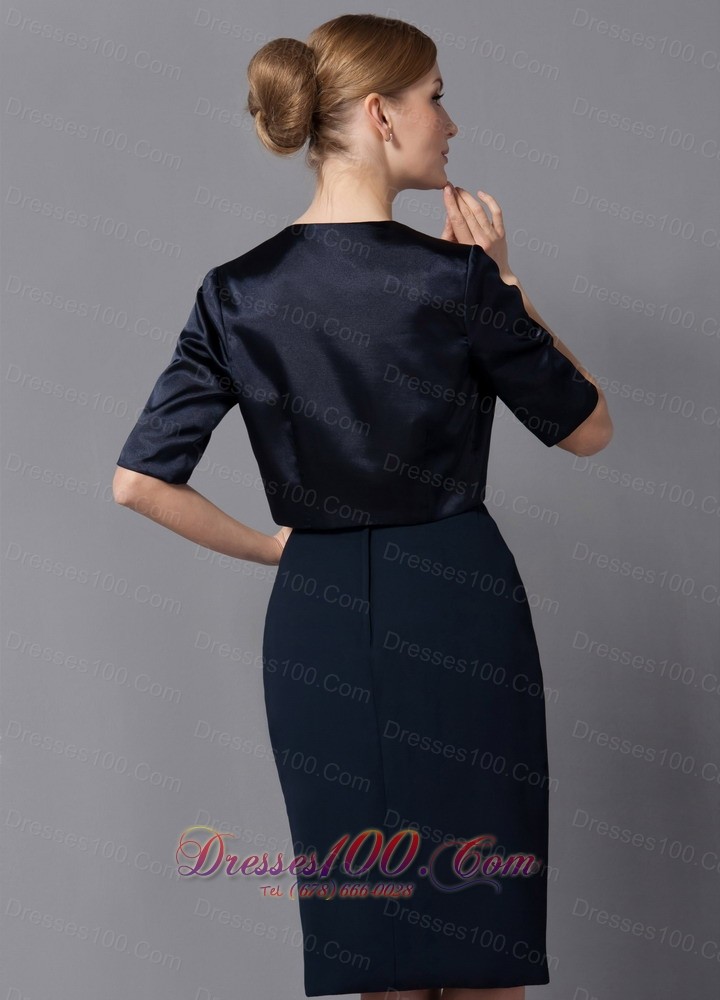 Black Sash Short Chiffon Mother Of The Bride Dress