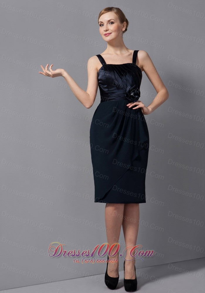 Black Sash Short Chiffon Mother Of The Bride Dress