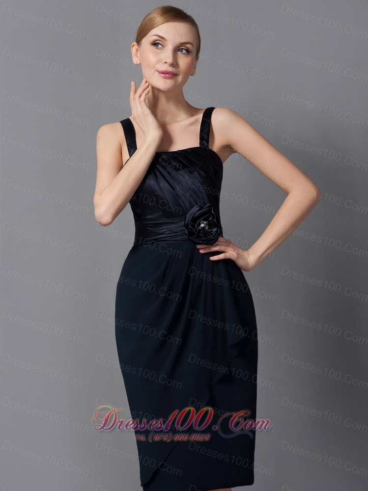 Black Sash Short Chiffon Mother Of The Bride Dress