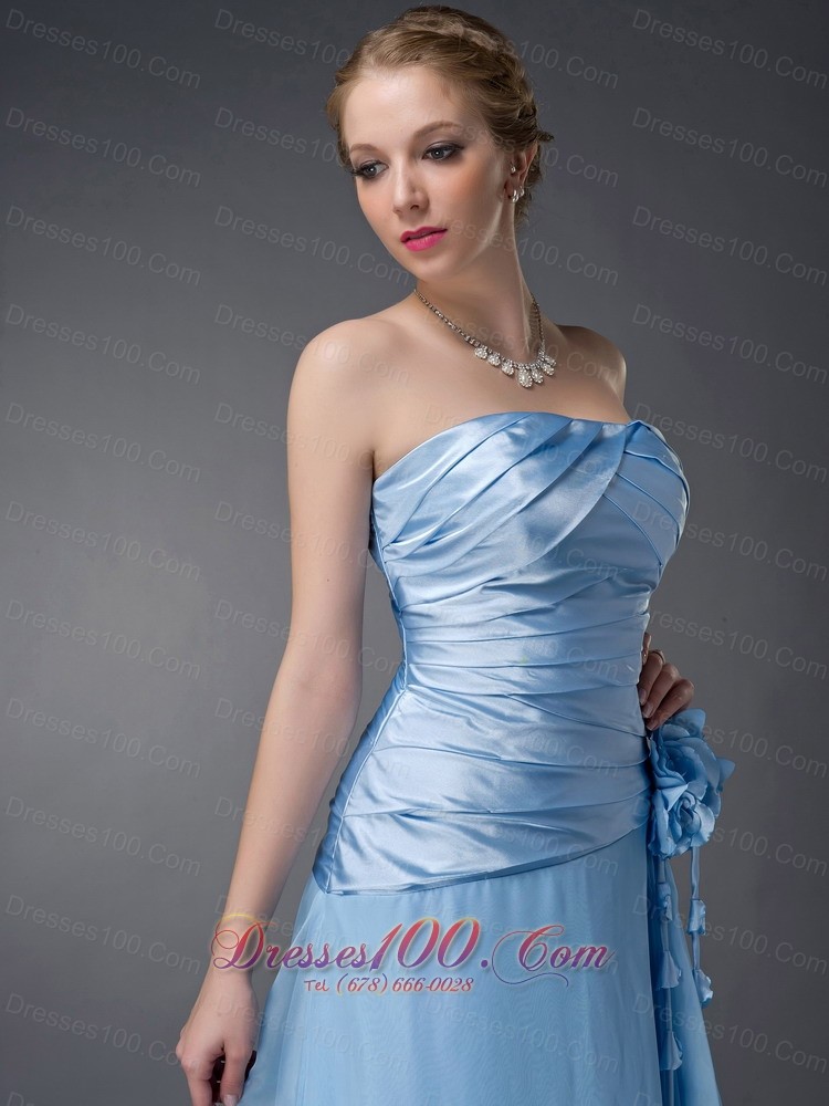 Handmade Ruched Baby Blue Mother Of The Bride Dress