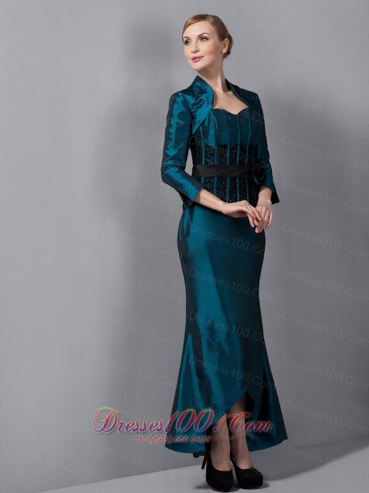 Turquoise Mother Of The Dress Sash Ankle-length