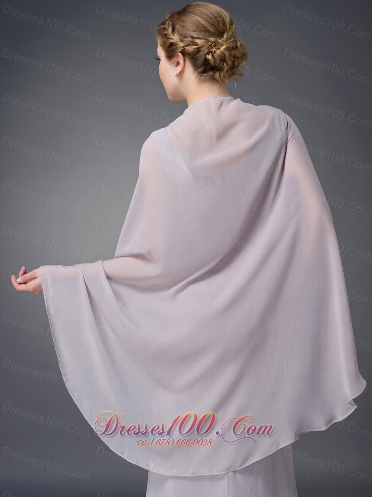 Grey V-neck Mother-in-law Dresses Chiffon Ruch