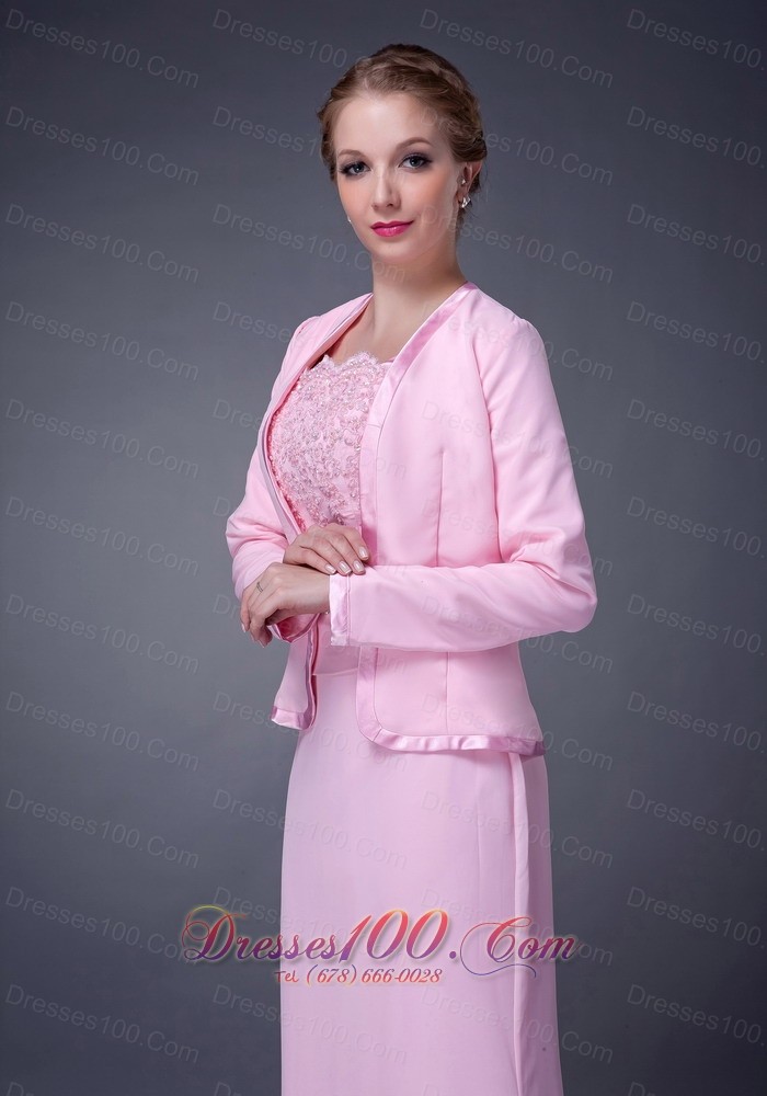 Baby Pink Straps Motb Dress Chiffon