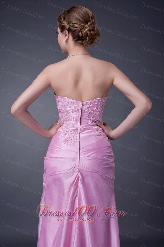 Baby Pink Column Strapless Motb Dress Taffeta