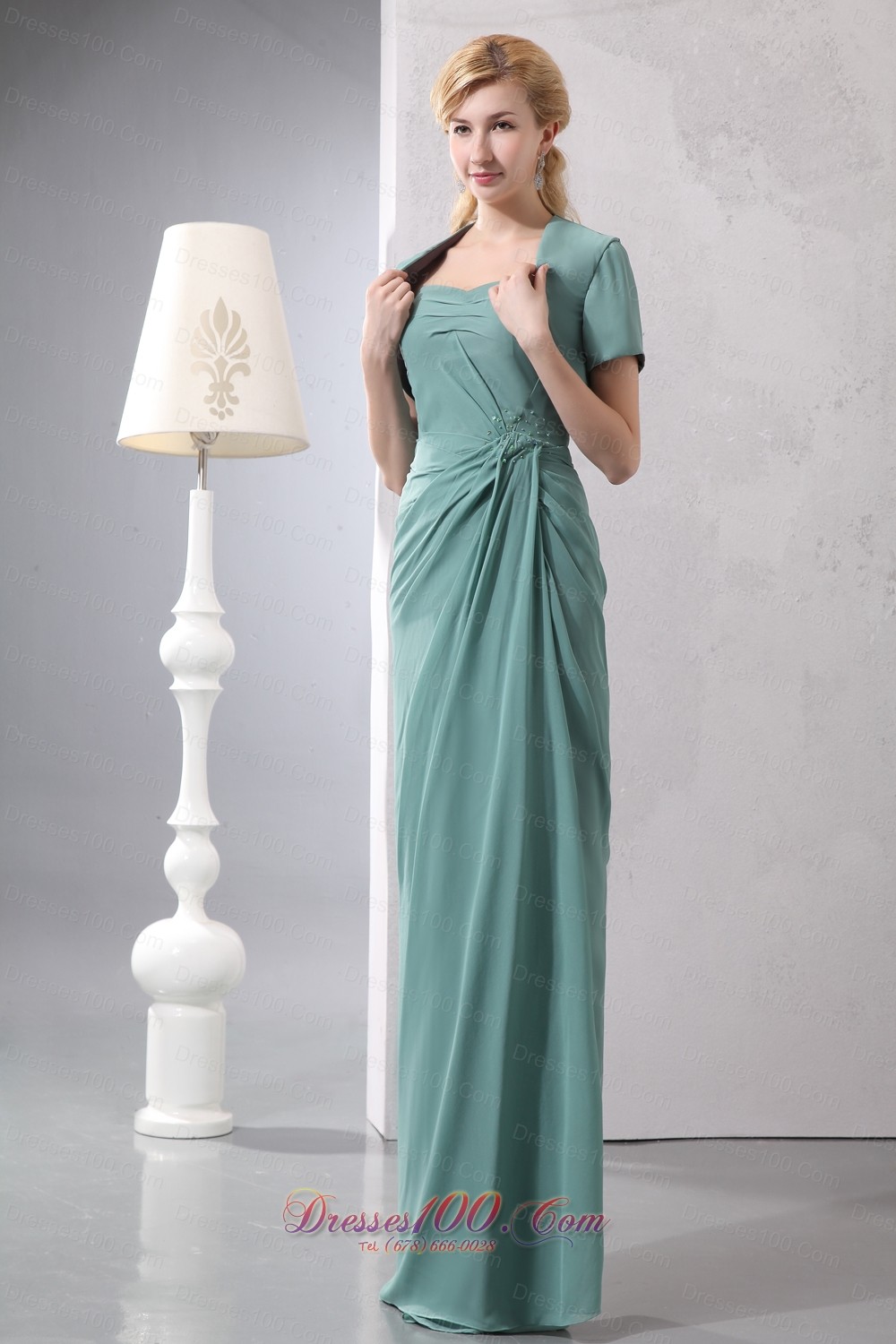 Lemon Green Bridesmaid Dress Chiffon Sequins