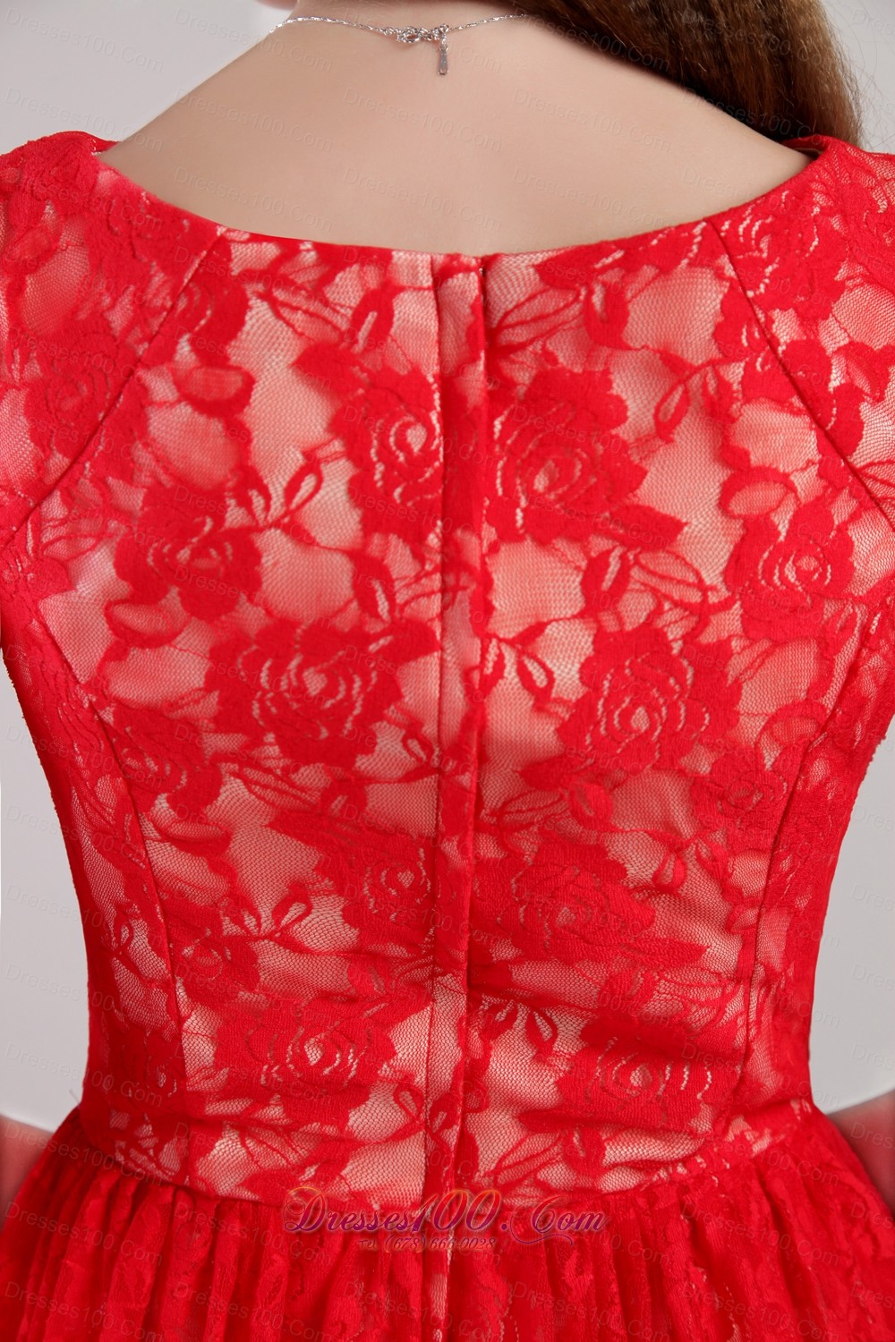 3/4 Sleeves Lace Bateau Mother Bride Dress Mini-length