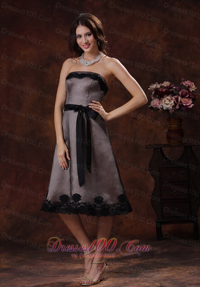 Tea-length Sash Mother Of The Bride Dress 2013