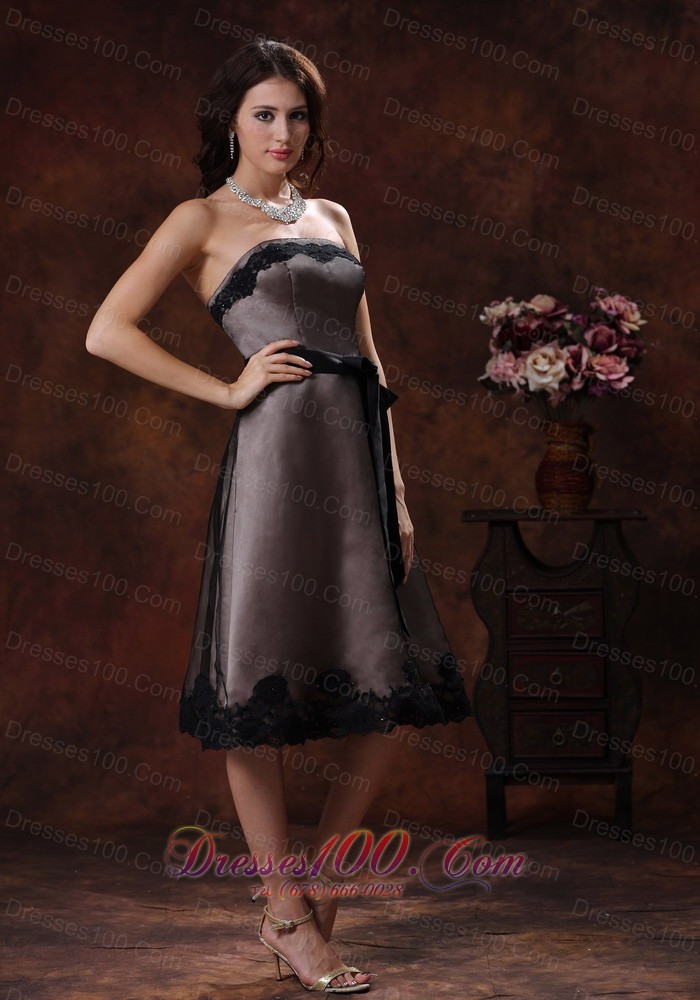 Tea-length Sash Mother Of The Bride Dress 2013