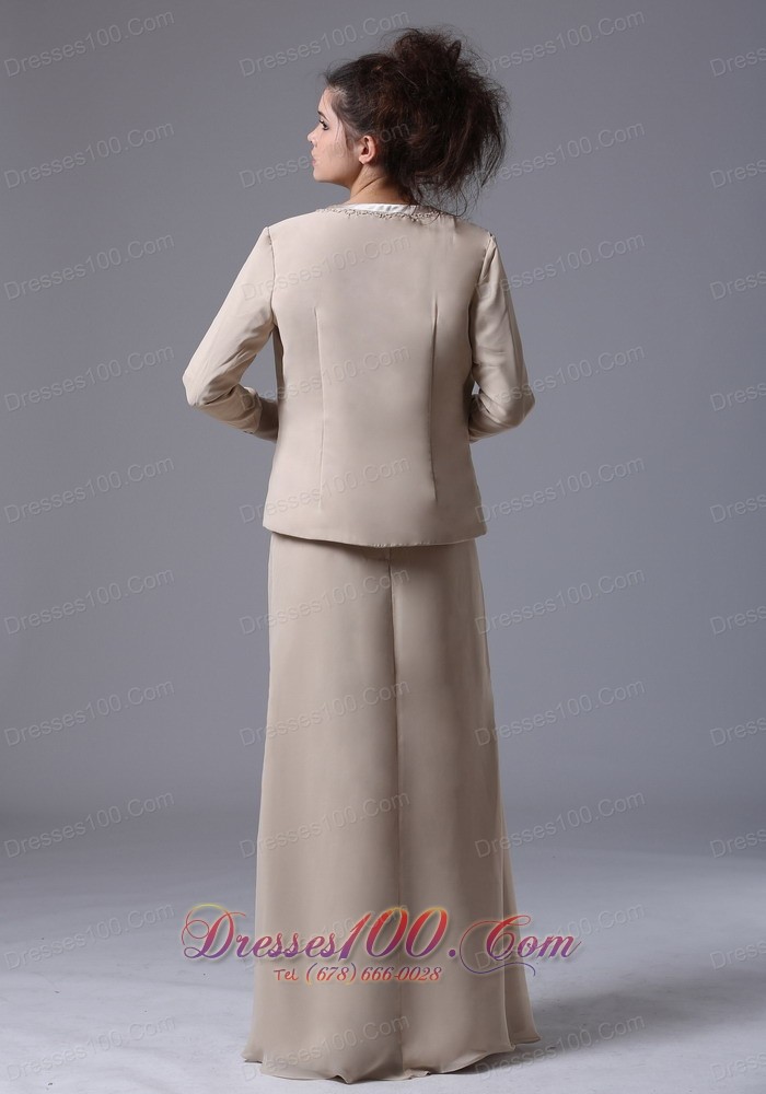 Straps Column Zipper-up Mother Dresses Beading