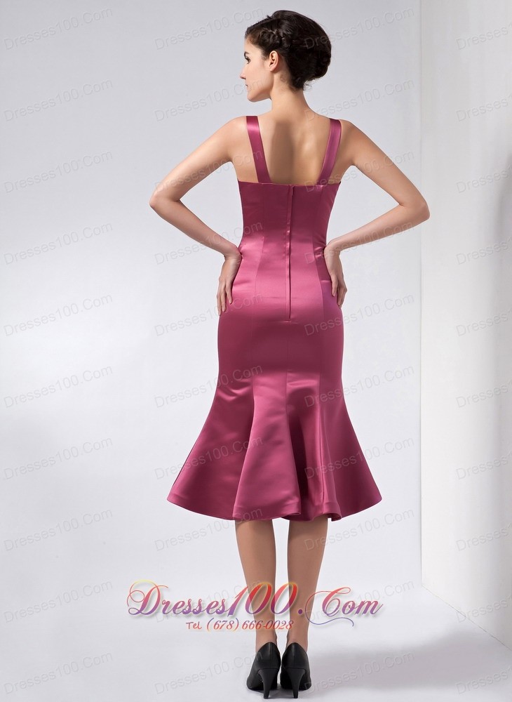 Mermaid Burgundy Mother Of The Bride Dress Straps