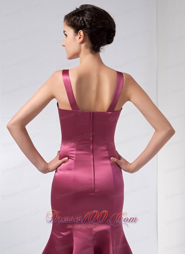 Mermaid Burgundy Mother Of The Bride Dress Straps
