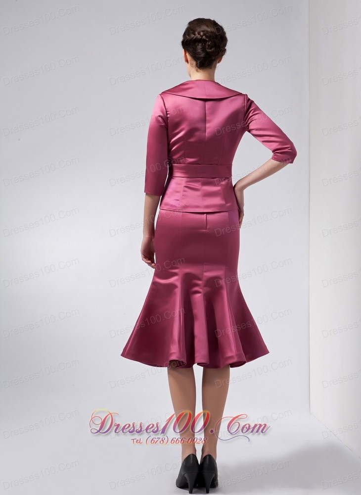 Mermaid Burgundy Mother Of The Bride Dress Straps