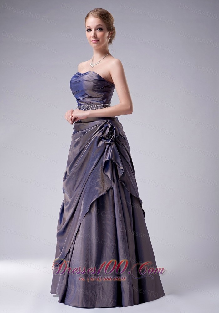 Purple Hand Flowers Mother Of The Bride Dress