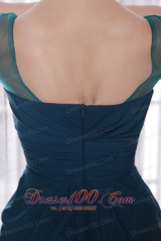 Green Mother Of The Bride Dress Brush Train Chiffon