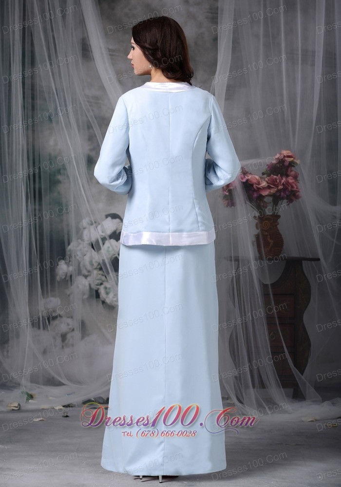 Baby Blue Mother Of The Bride Dress Chiffon Square