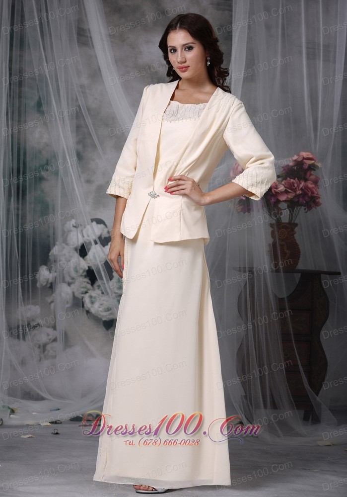 Champagne Mother Of The Bride Dress Chiffon Appliques