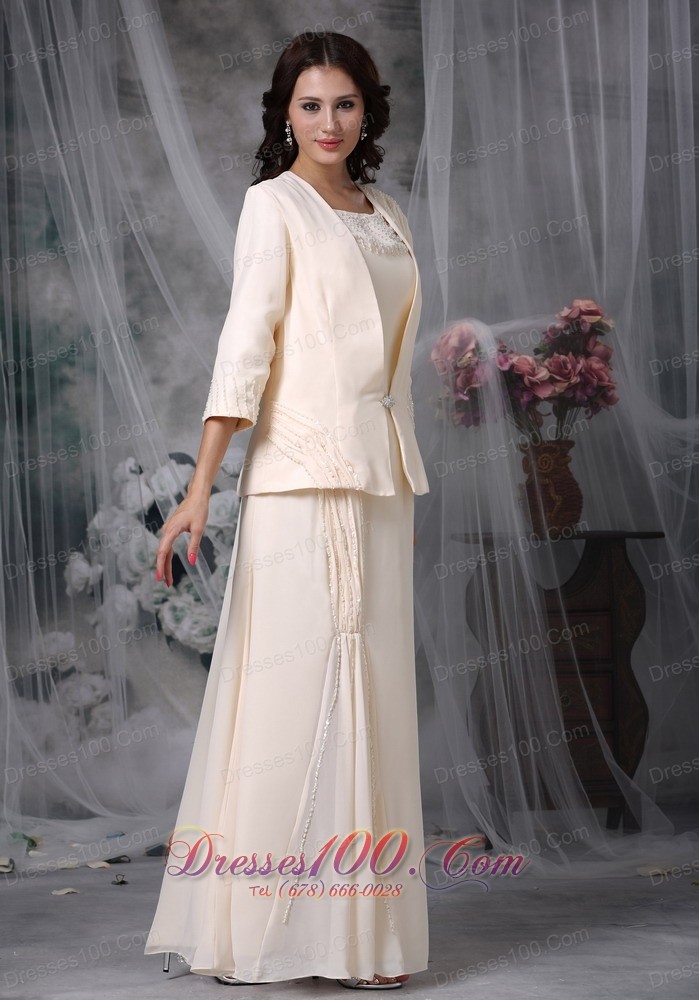 Champagne Mother Of The Bride Dress Chiffon Appliques