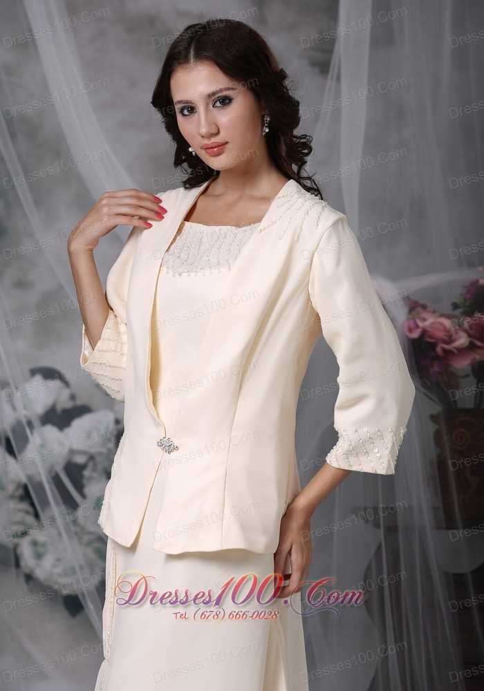 Champagne Mother Of The Bride Dress Chiffon Appliques