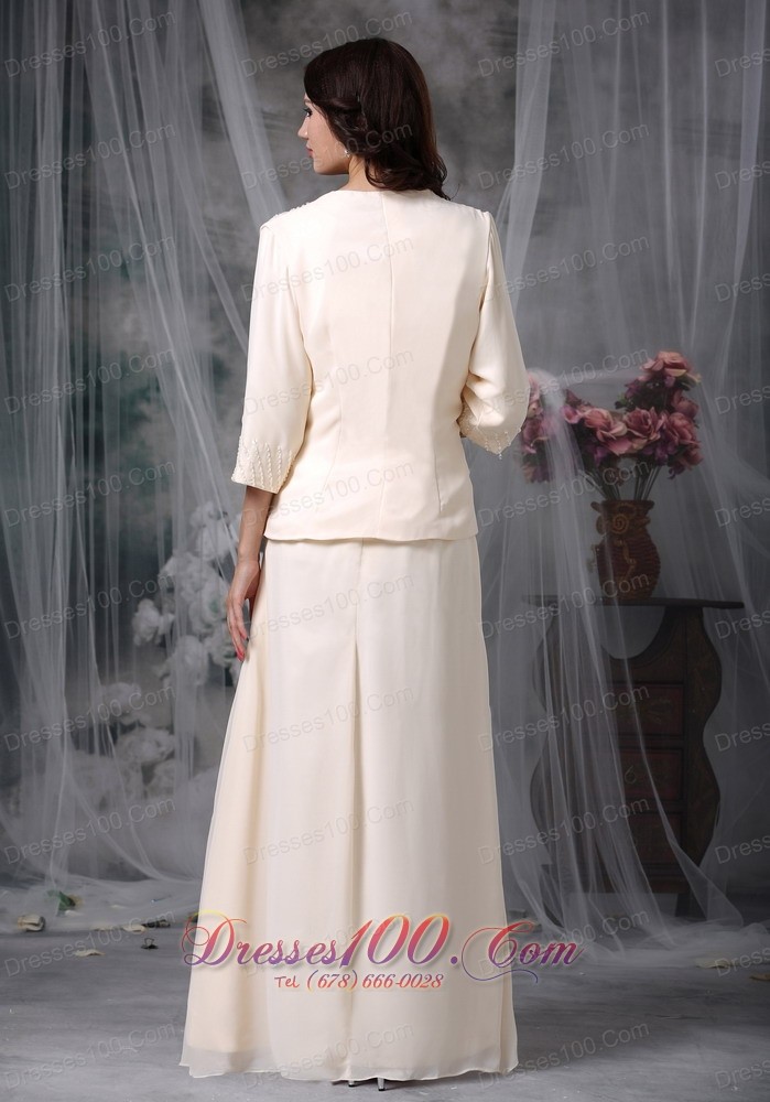 Champagne Mother Of The Bride Dress Chiffon Appliques
