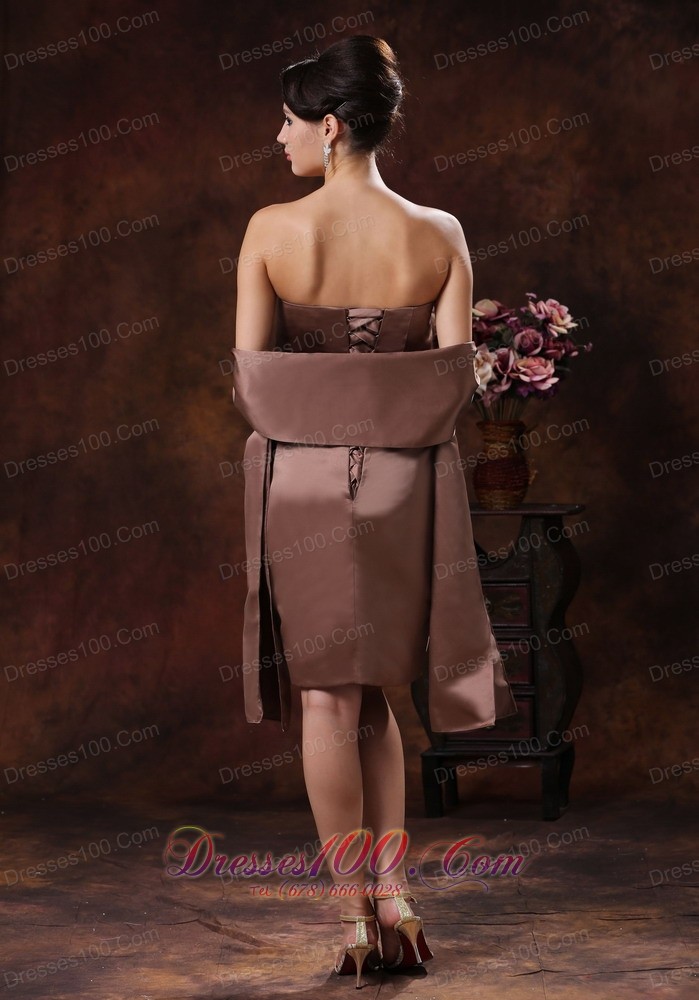 Brown Mother In Law Dresses Beaded Ruchings