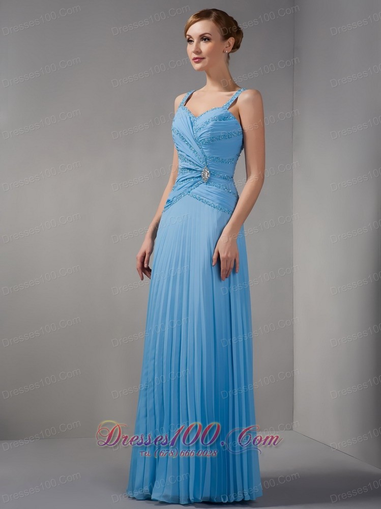 Teal Empire Mothers Dresses Straps Appliques Chiffon