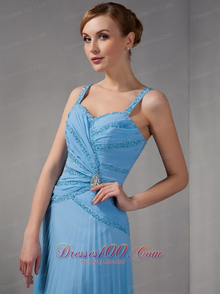 Teal Empire Mothers Dresses Straps Appliques Chiffon