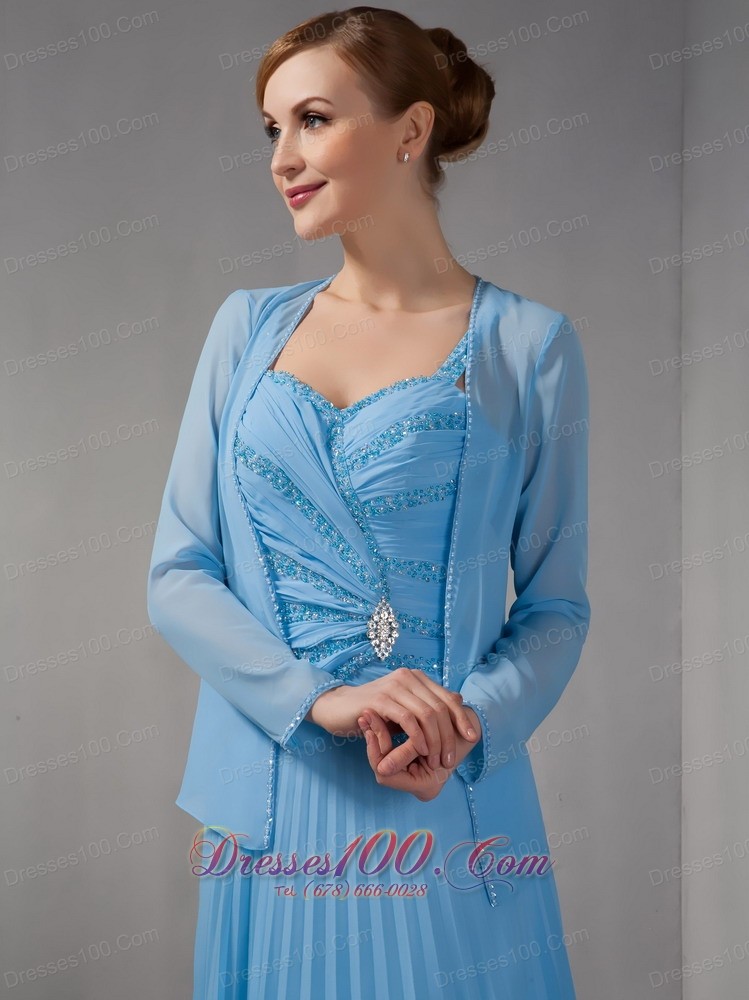 Teal Empire Mothers Dresses Straps Appliques Chiffon