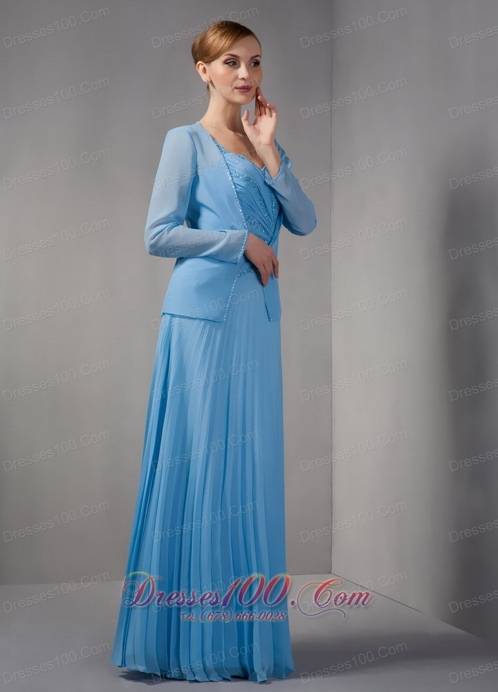 Teal Empire Mothers Dresses Straps Appliques Chiffon