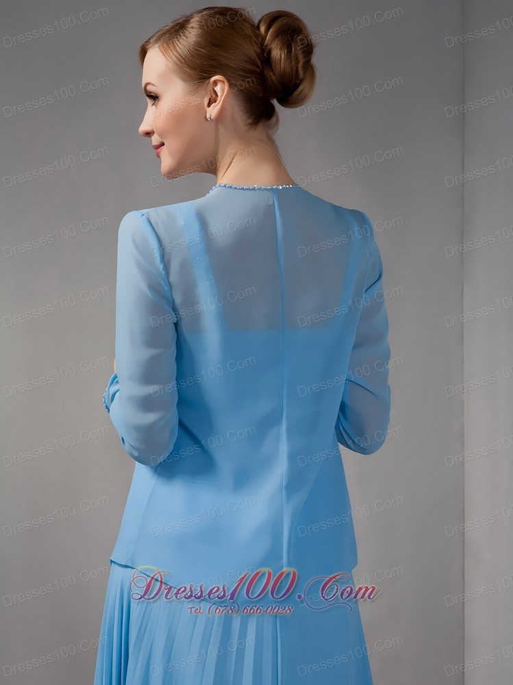 Teal Empire Mothers Dresses Straps Appliques Chiffon