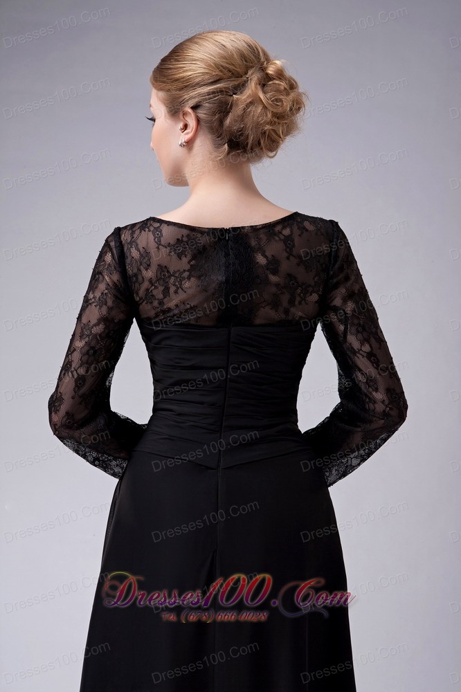 Black Empire Scoop Mother Of The Bride Dress Chiffon