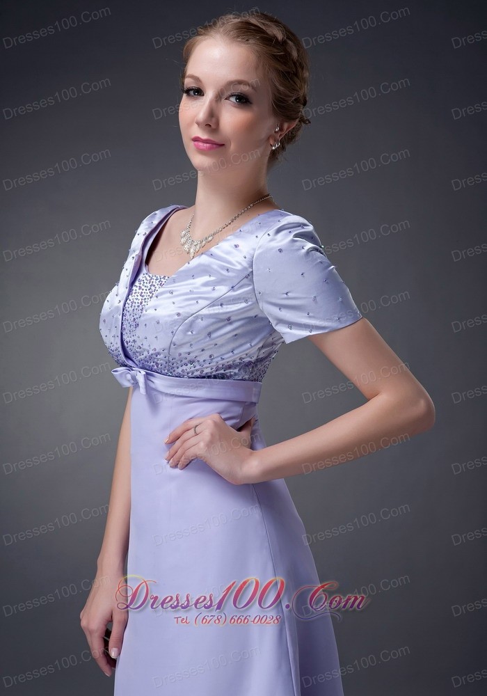 Lilac Column V-neck Mother Of The Bride Dress