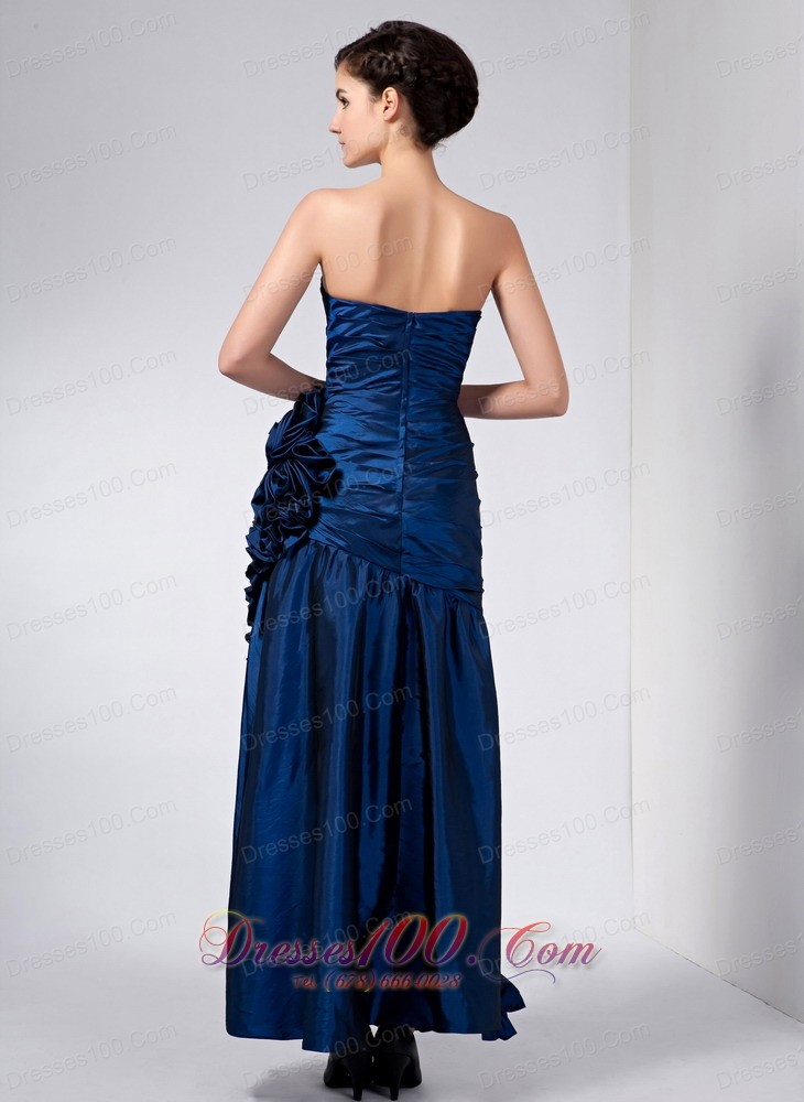 Navy Blue Mother Of Bride Dress Ruched And Ruffles