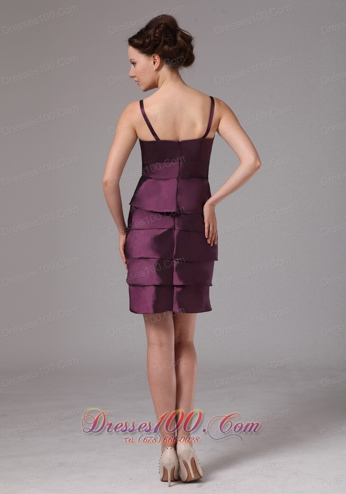 Layered Mother’s Dresses For Weddings Dark Purple Short