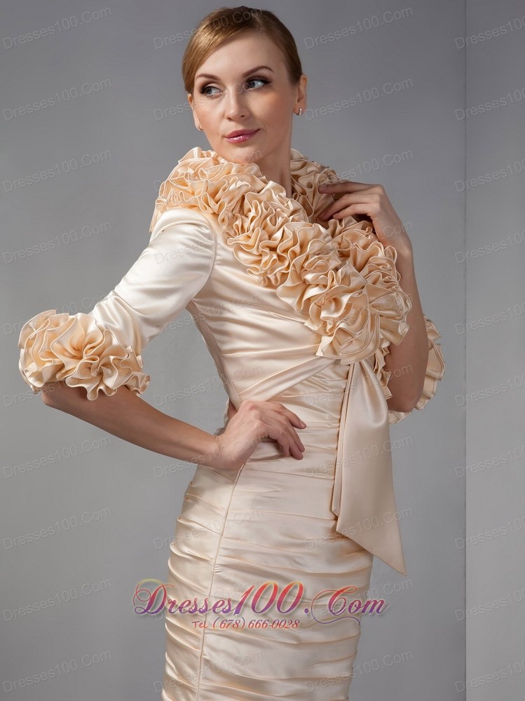 Jacket Ruch Champagne Short Mother Of The Bride Dress