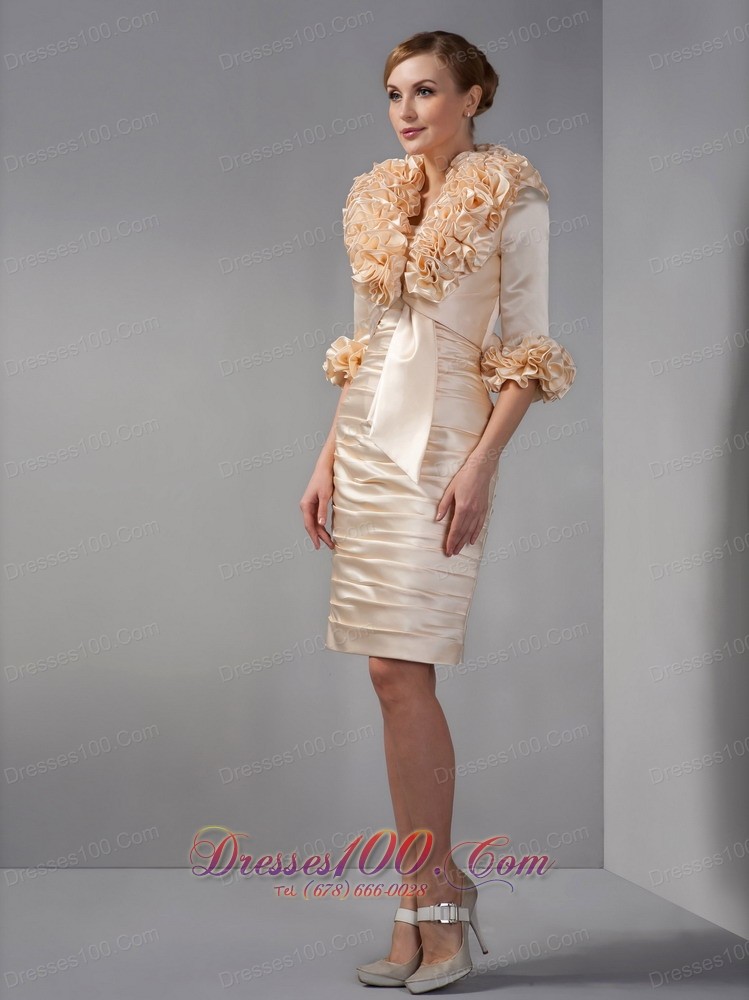 Jacket Ruch Champagne Short Mother Of The Bride Dress