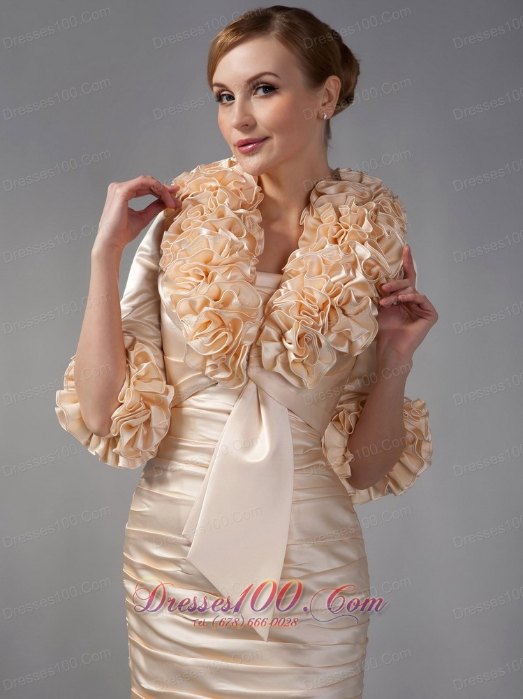 Jacket Ruch Champagne Short Mother Of The Bride Dress
