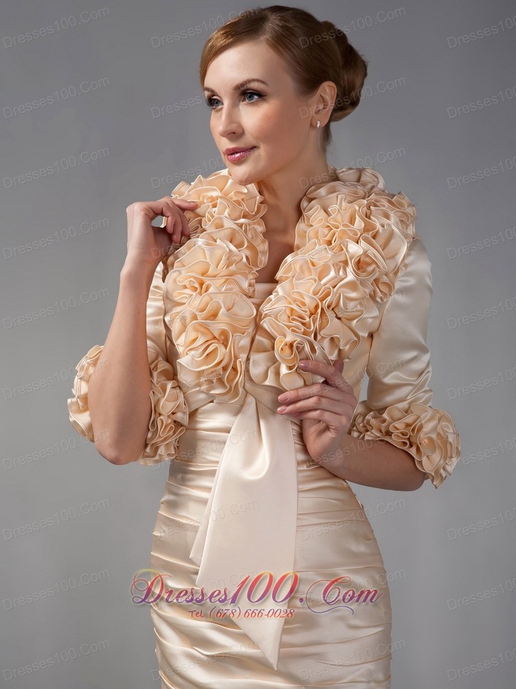 Jacket Ruch Champagne Short Mother Of The Bride Dress