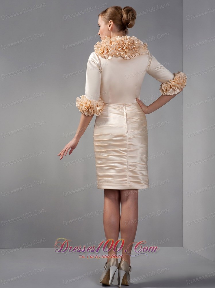 Jacket Ruch Champagne Short Mother Of The Bride Dress