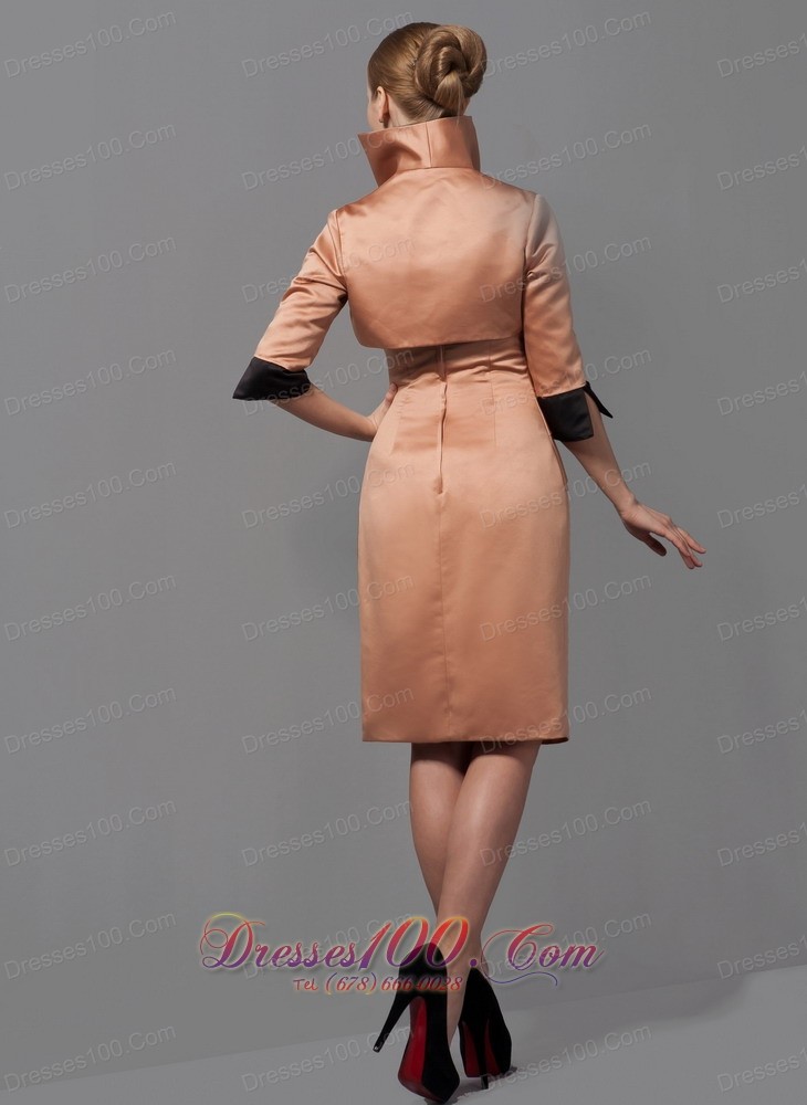 Bowknot Ruch Champagne Mothers Dresses for Weddings