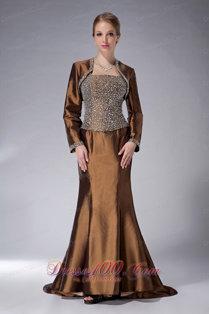 Mermaid Beading Straps Mother Of The Bride Dress