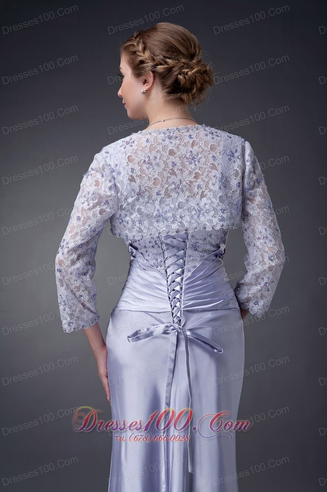 Appliques Lilac Straps Mother Of The Bride Dress