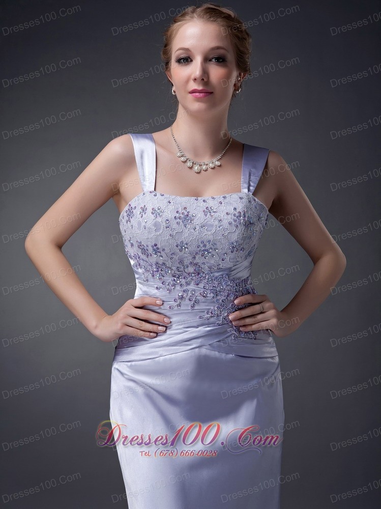 Appliques Lilac Straps Mother Of The Bride Dress