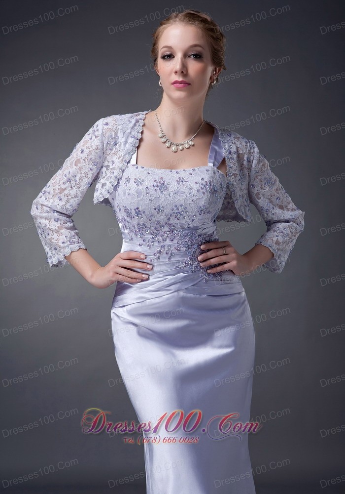 Appliques Lilac Straps Mother Of The Bride Dress