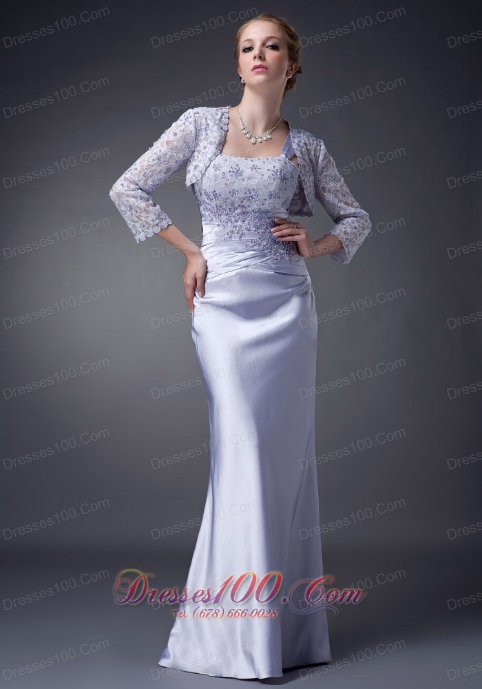 Appliques Lilac Straps Mother Of The Bride Dress