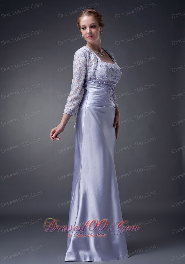 Appliques Lilac Straps Mother Of The Bride Dress