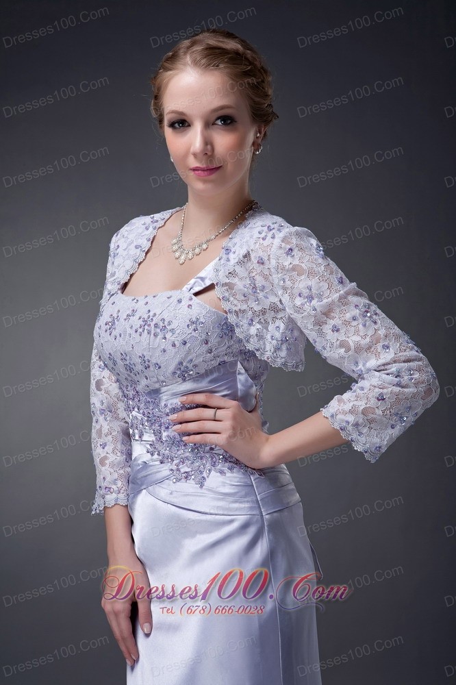 Appliques Lilac Straps Mother Of The Bride Dress