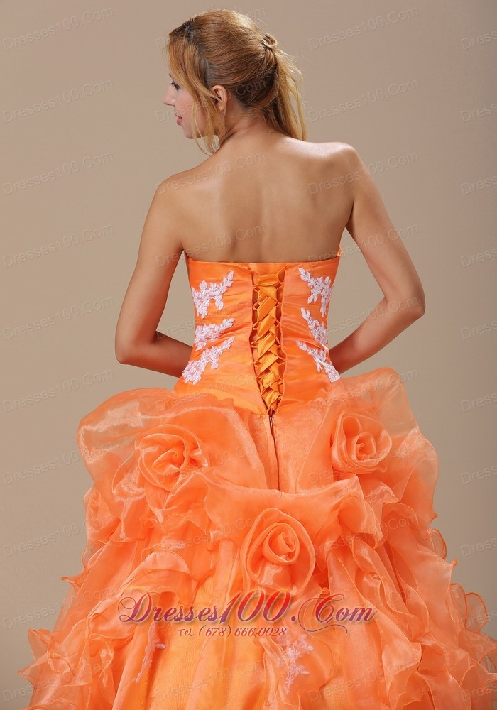 Appliques Decorate Up Bodice Sweetheart Dress for Quince
