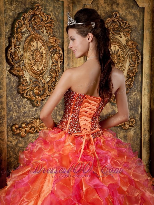 Strapless Multi-color Ball Gown Quinceanera Dress