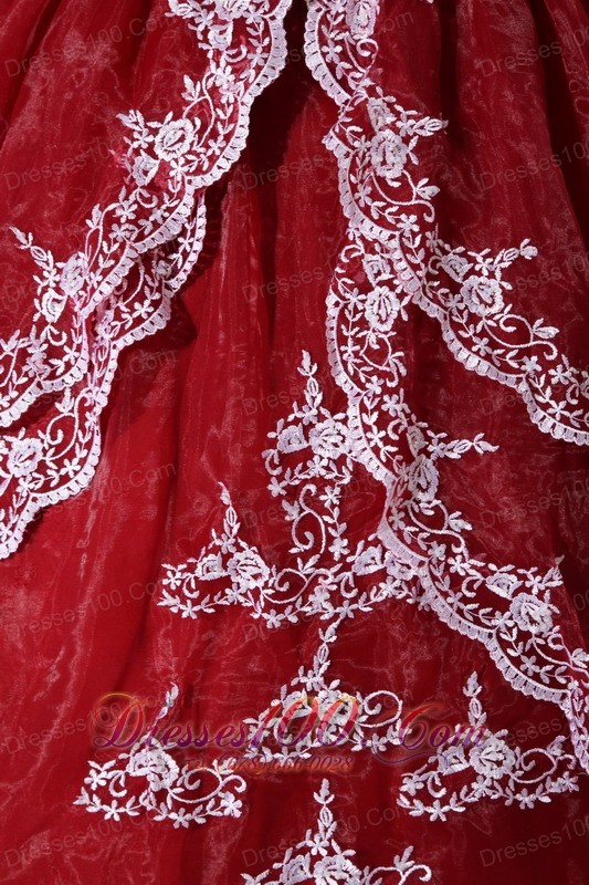 Retro Dresses Embroidery Wine Red and White